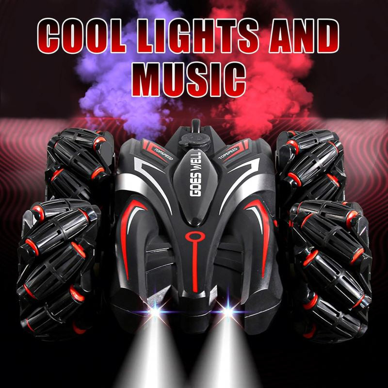 Double-Sided RC Stunt Car with Gesture Control, 360° Rotating Drift Car Toy with Dual Spray Mist, Remote Control Off-Road Vehicle, All-Terrain Flipping Car for Kids Boys & Girls