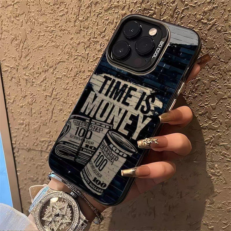 Time Is Money Business Style Shockproof Phone Case for iPhone 15 Series (Plus, Pro, Pro Max)