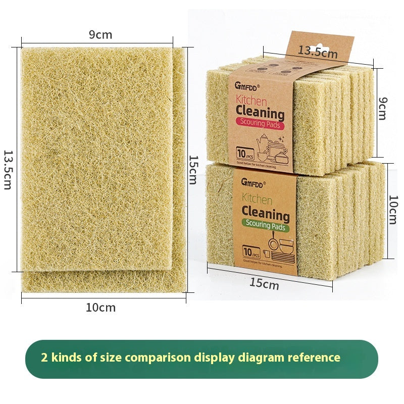 Microfiber Coconut Palm Brush Bowl Cleaning Cloth 0.8-0.9cm Thick Sisal Scouring Pad Dish Towel for Kitchen Household Use