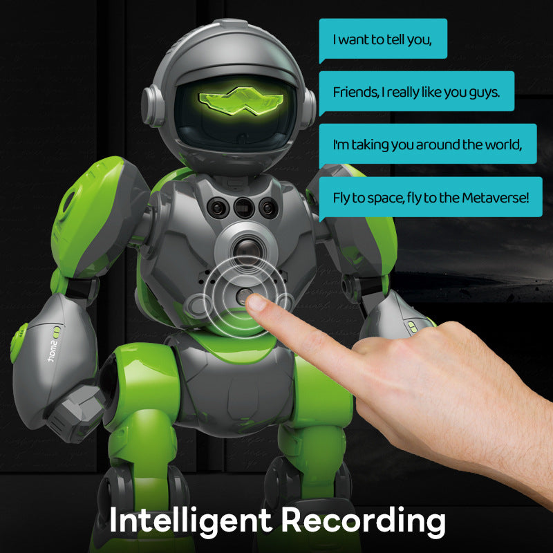 Gesture Sensing RC Robot Toy for Kids, Smart Interactive Dancing Robot with Voice Recording & Playback, LED Lights, Touch & Remote Control, Music & Magic Sound Educational Toy for Boys & Girls