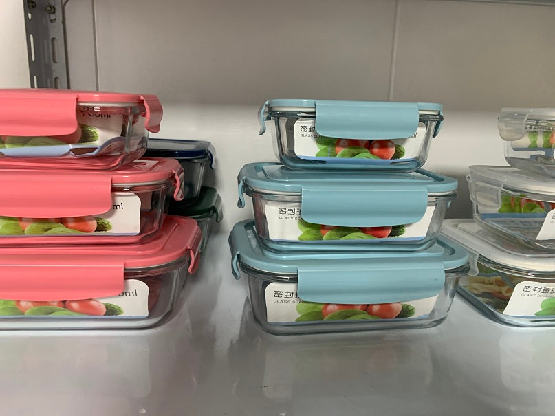 Freshkeeping bowl gift box set of three Food Grade Material Lunch Box Heat-resisting Glass Lunch Box Glassware Lunch Box for Officer and Adult