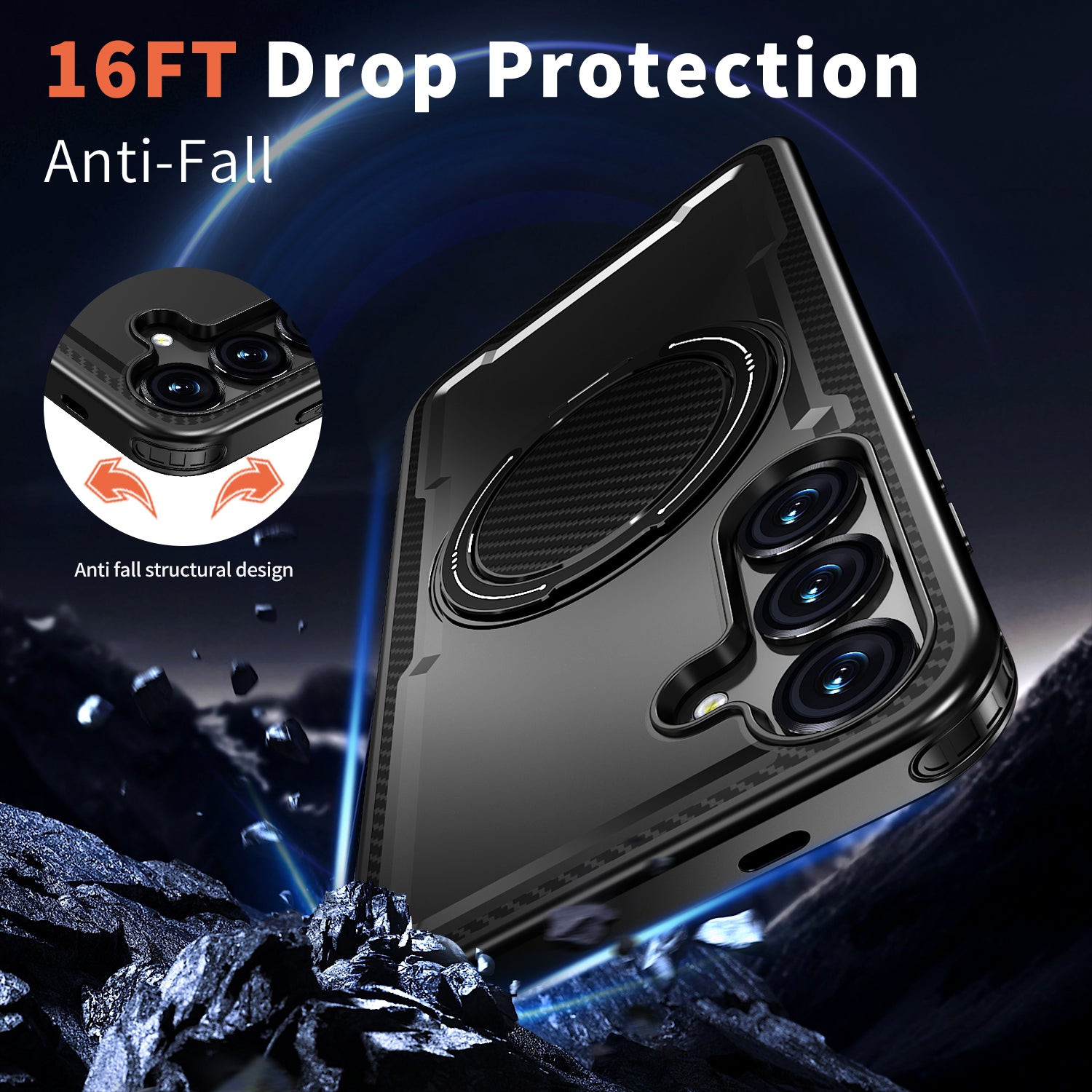 Magnetic Heat Dissipation Rubber Coating Structure Case for Samsung Galaxy S24 Wireless Charging Compatible Military Drop Protection Adjustable Kickstand Magnetic Metal 360 Degrees Ice Armour Cool Matte