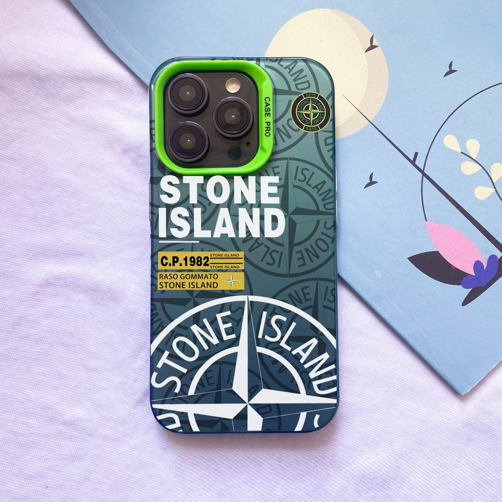 Fashion Colorful Stone Island Shockproof PC Label IMD Mobile Phone Case for iPhone 16 Plus / 16 Pro / 16 Pro Max case