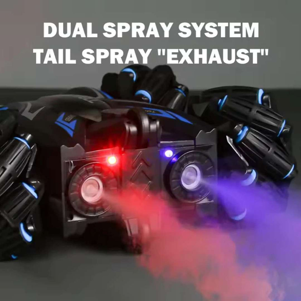 Double-Sided RC Stunt Car with Gesture Control, 360° Rotating Drift Car Toy with Dual Spray Mist, Remote Control Off-Road Vehicle, All-Terrain Flipping Car for Kids Boys & Girls