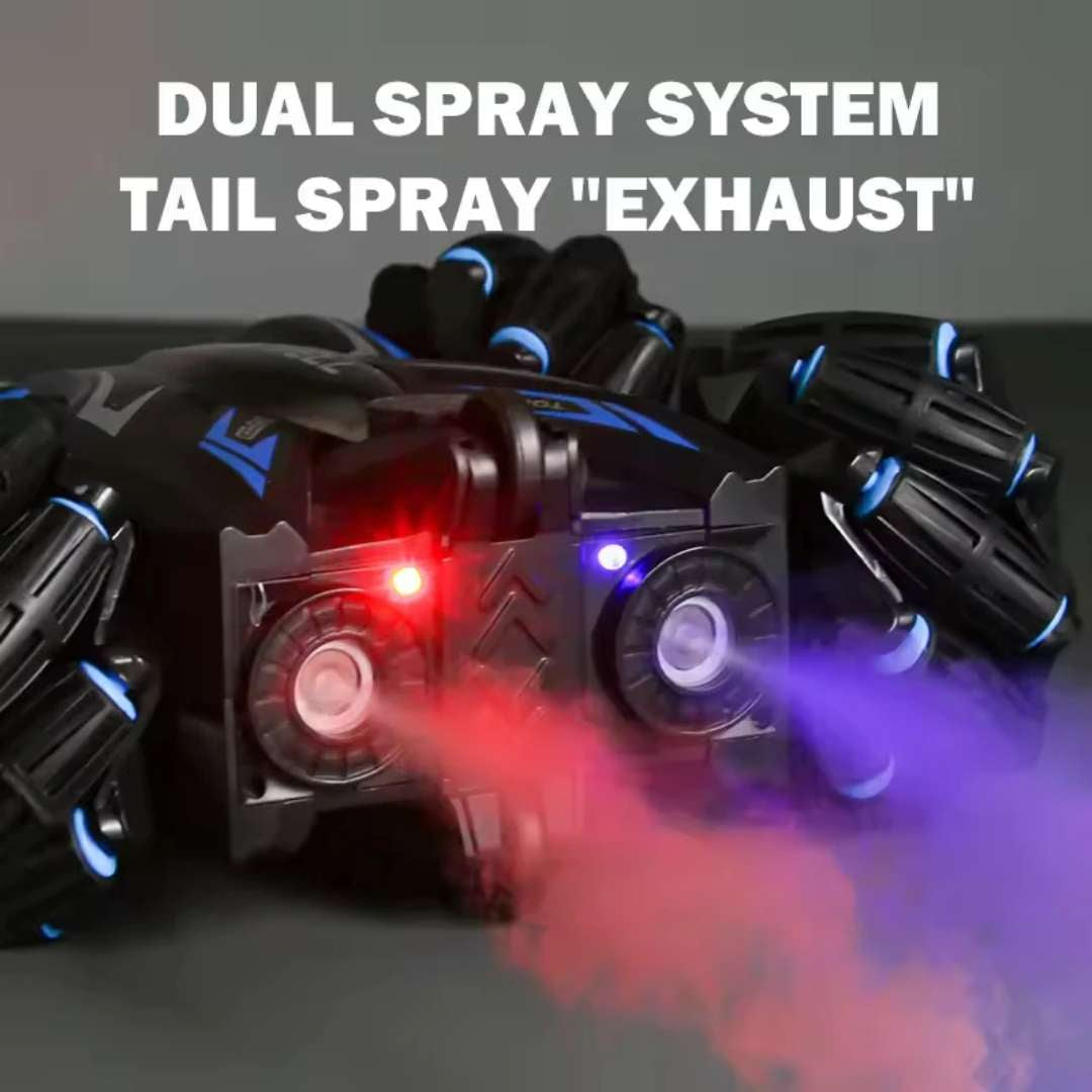 Double-Sided RC Stunt Car with Gesture Control, 360° Rotating Drift Car Toy with Dual Spray Mist, Remote Control Off-Road Vehicle, All-Terrain Flipping Car for Kids Boys & Girls
