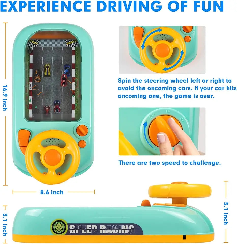 Children Early Educational Interactive Tabletop Kids Car Race Desktop Puzzle Game with Fun Obstacle Avoidance Driving Simulator Simulated Driving Car Game with Music Sound Effects for Preschool