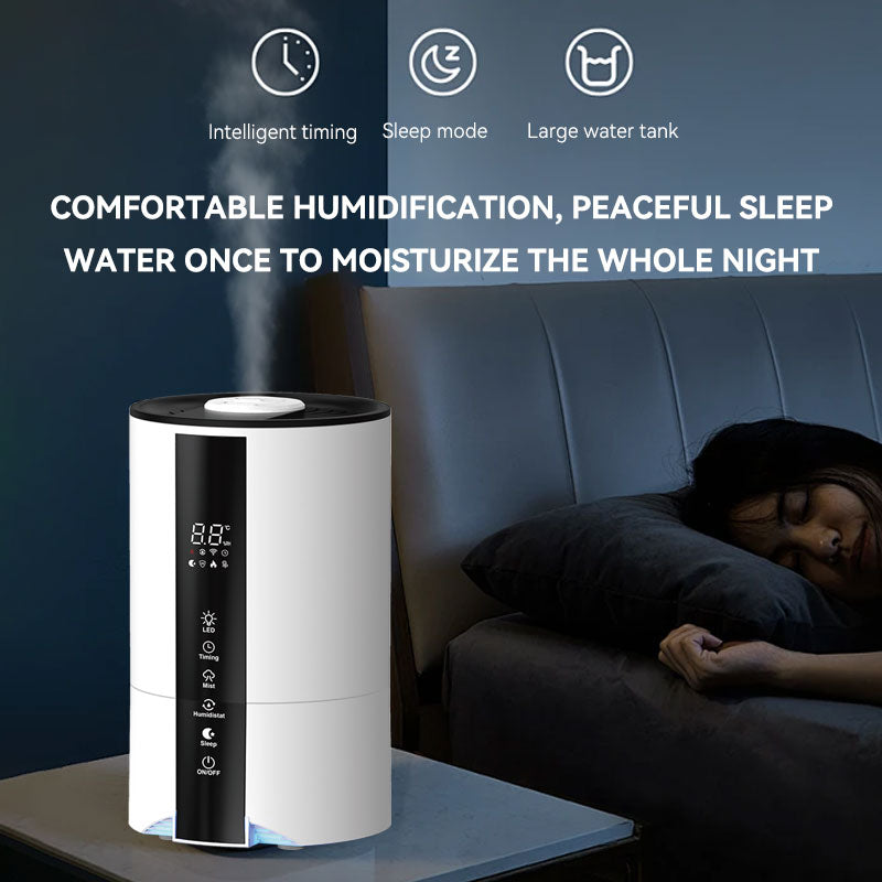 4.5L Top Fill Water Essential Oil Diffuser Humidifiers Smart Ultrasonic Air 2-in-1 Air Purifier and Humidifier for Bedroom Large Room Home 3-Stage Filters, Air Quality Monitor and Quiet Sleep Mode, Evaporative Humidifie Cool Mist Aromatherapy Smart