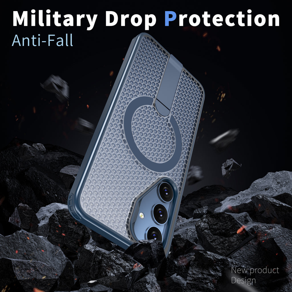 Samsung Galaxy S25 Magnetic Heat Dissipatio case for Samsung Galaxy, for Wireless Charging, Cooling Drop Protection, Adjustable Kickstand case, Ice Armour Cool Matte Material