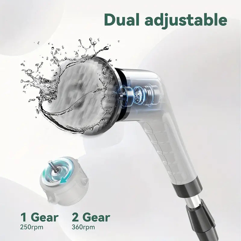 Rechargeable 3 Adjustable Size 9 Replaceable Brush Heads Scrubber Saves time and Energy, Helping You Keep Every Corner of Your Home Sparkling Clean. Tiles, Sinks, Bathroom, car Detailing
