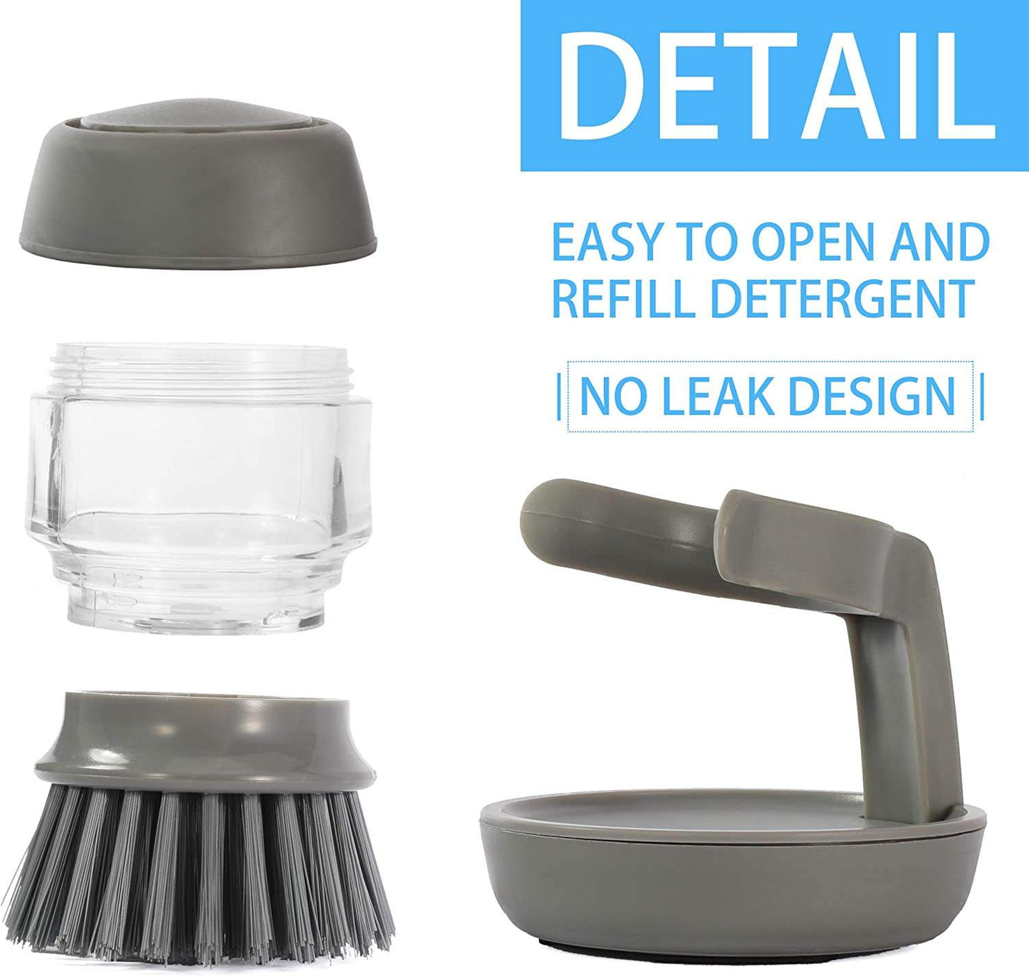 Automatic liquid filling palm kitchen brush