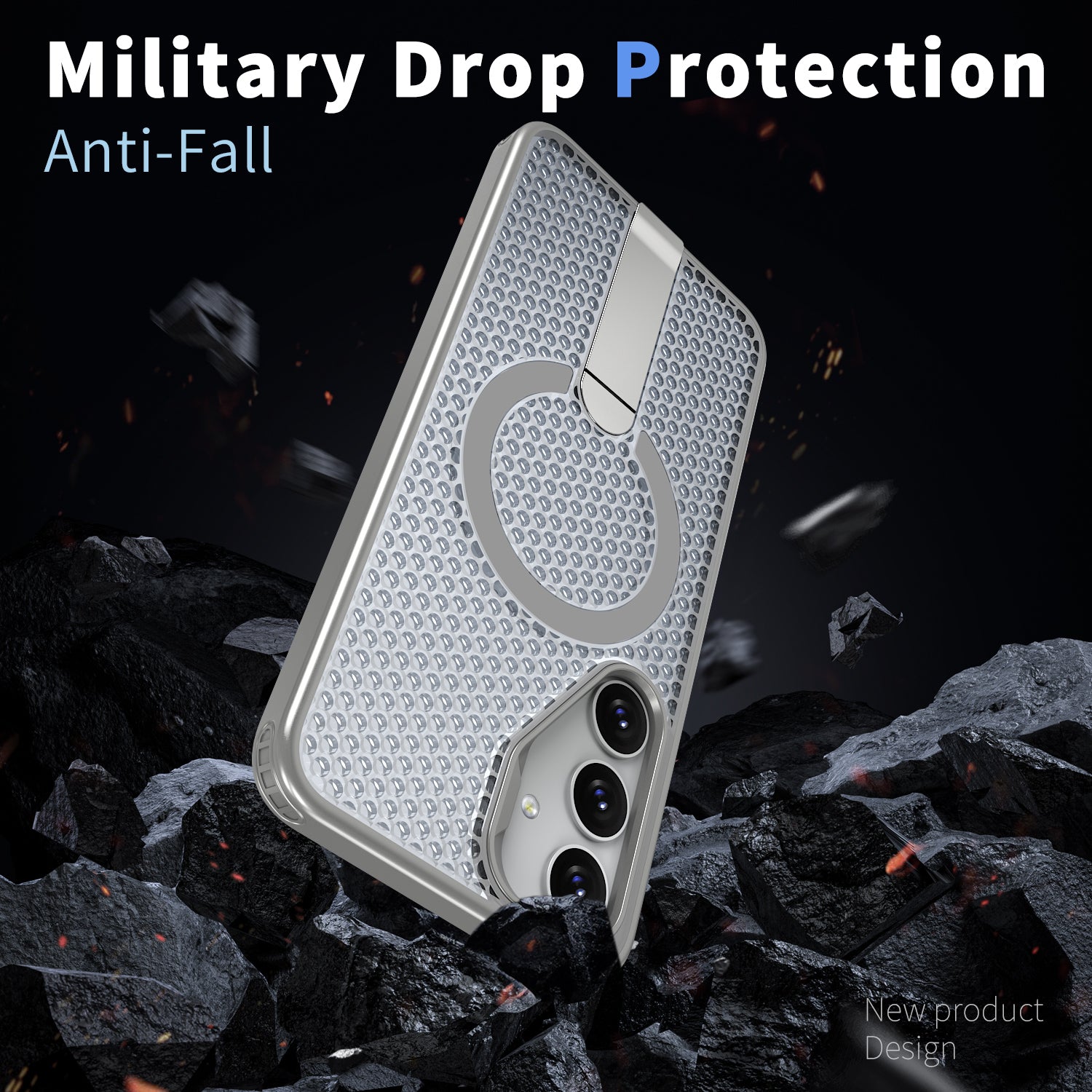 Samsung Galaxy S24 Magnetic Heat Dissipatio case for Samsung Galaxy, for Wireless Charging, Cooling Drop Protection, Adjustable Kickstand case, Ice Armour Cool Matte Material