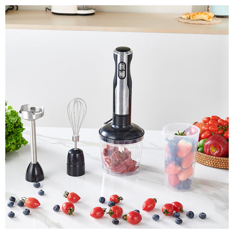 Immersion Blender Handheld Corded Hand Blenders Set 1100W, Trigger Variable Speed 5 in 1 Stick Emulsifier with Chopper, Whisk and Frother for Soup, Baby Food and Smoothies