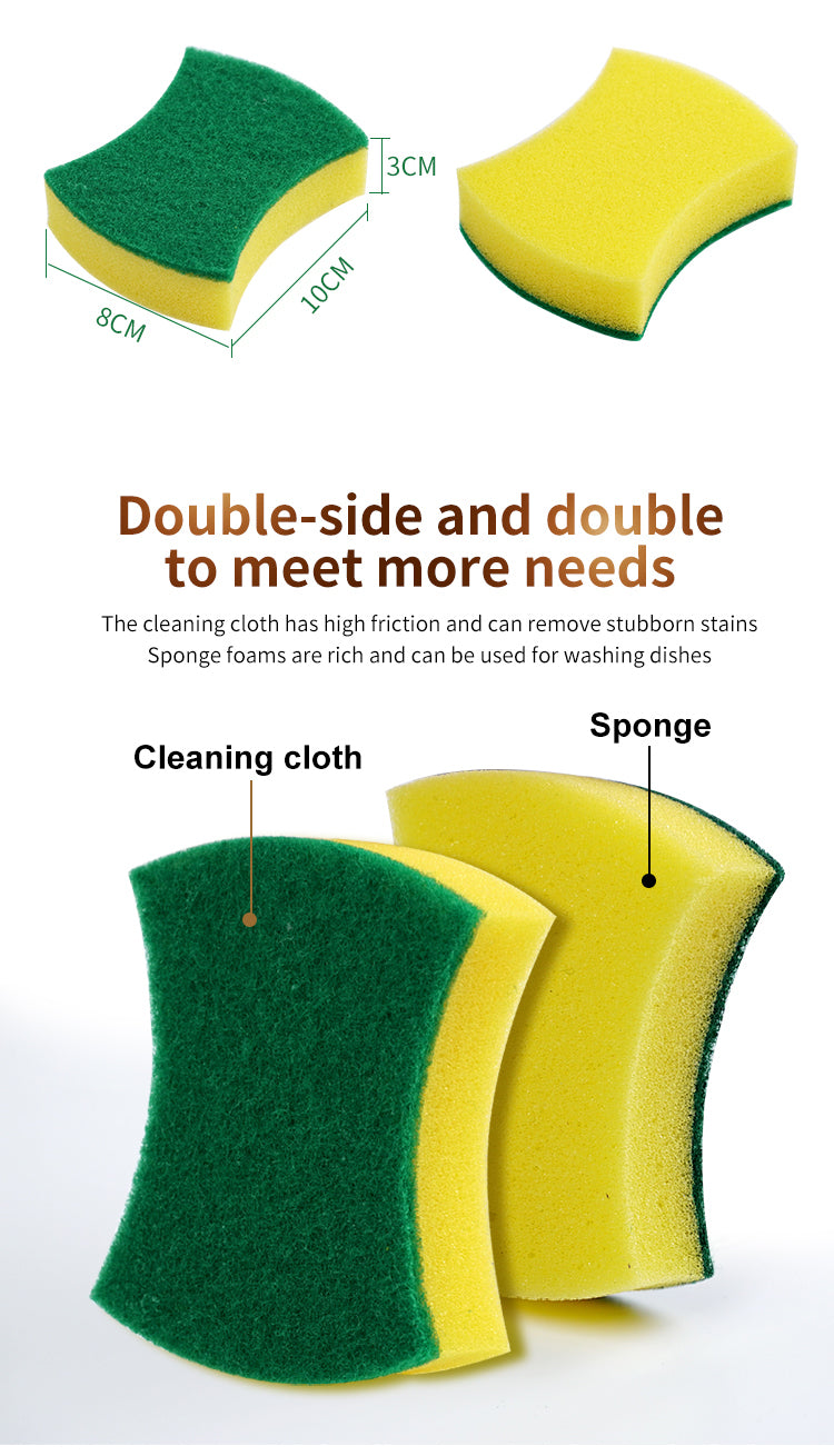 Kitchen Cleaning Sponge Dishes Pans Scrubbing Sponges Thick Foam Kitchen Bathroom Household Waist Shaped Polyester Sponge