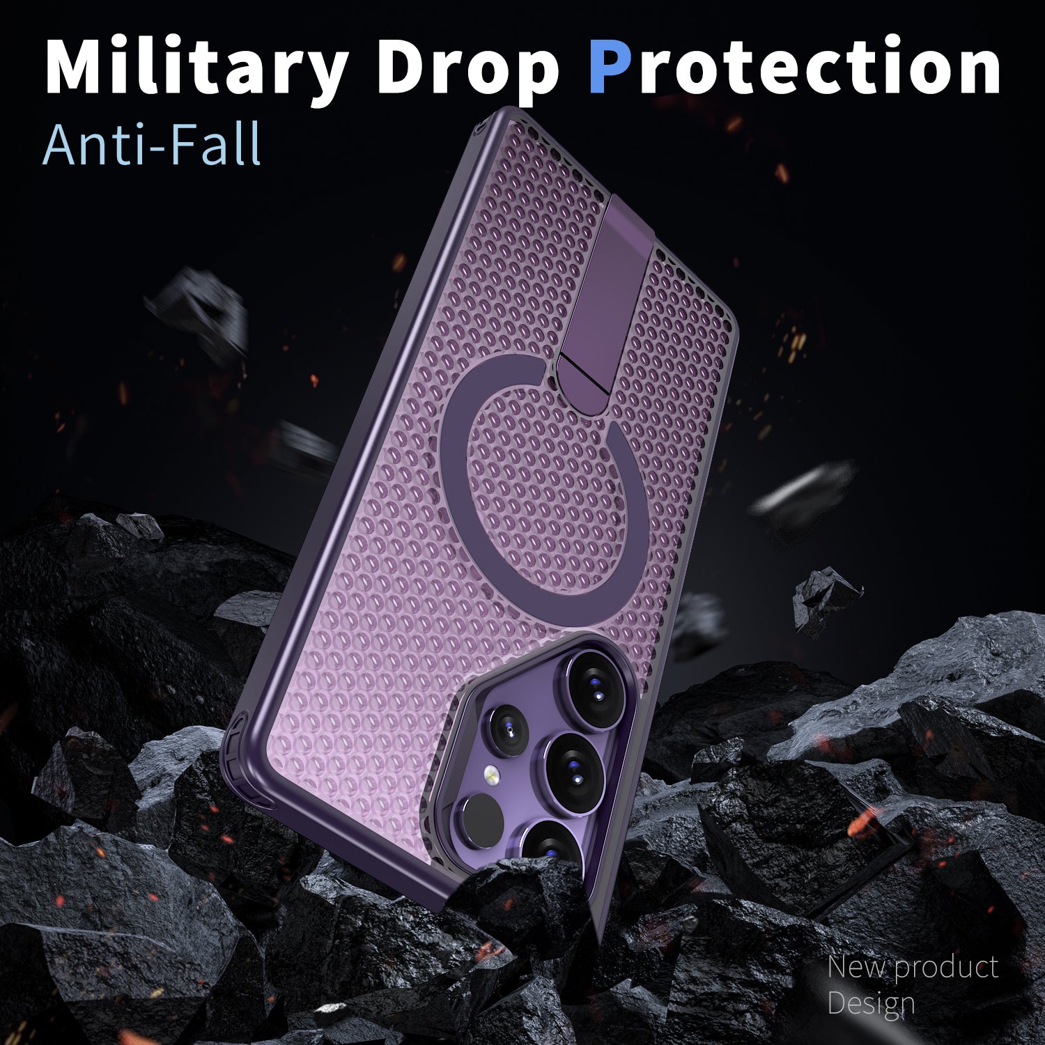 Samsung Galaxy S25 Ultra Magnetic Heat Dissipatio case for Samsung Galaxy, for Wireless Charging, Cooling Drop Protection, Adjustable Kickstand case, Ice Armour Cool Matte Material