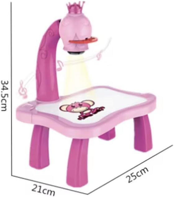 Lighting Educational Drawing Projector Painting Table for Kids Magnetic Writing & Drawing Kits for Kids Ages 3-8 with Music Pencils Crayons Scrapbook Sticker Book Unicorn Stickers Perfect Toys