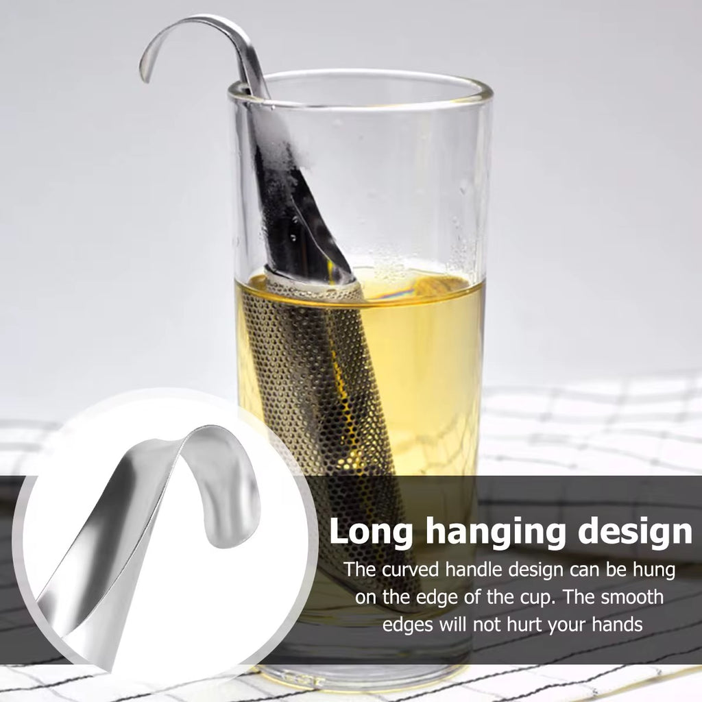 Kitchen Accessories Tea Strainer Amazing 304 Stainless Steel Tea Infuser with Long Handle Reusable Loose Leaf Tea Steeper Pipe Design Touch Feel Holder Tool Tea Spoon Infuser Filter