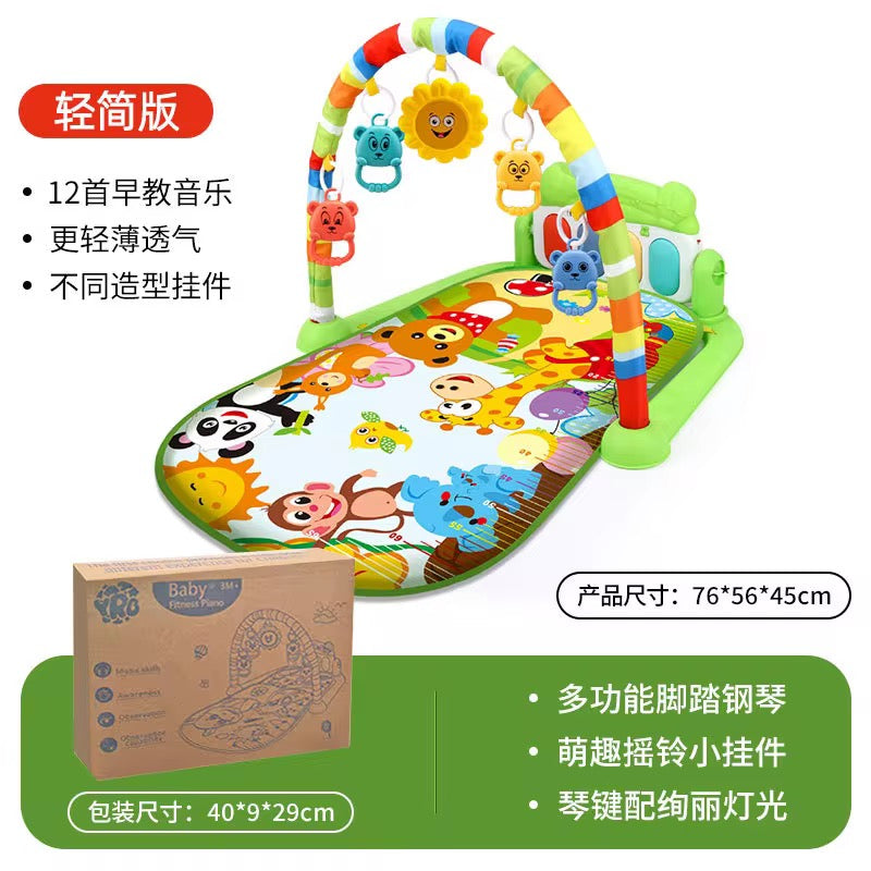 Multi-Functional Activity Fitness Sleeping Infants & Toddlers Baby Playmat Glow and Grow Kick & Play Piano Gym, Blue Musical Learning Toy with Developmental Activities for Newborns Babies 0+ Months
