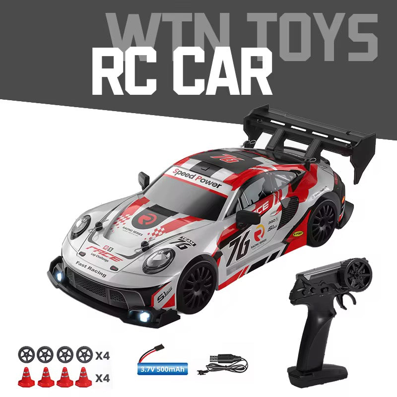 Global 4WD Drifting Remote Control Car RC Half-Scale Car 1:24 Professional RC Vehicle Radio Control with LED Lights RTR Speed Trim Racing Simulation CrossBorder Sport Car 4Channel 30m RangeSpeed20km/h