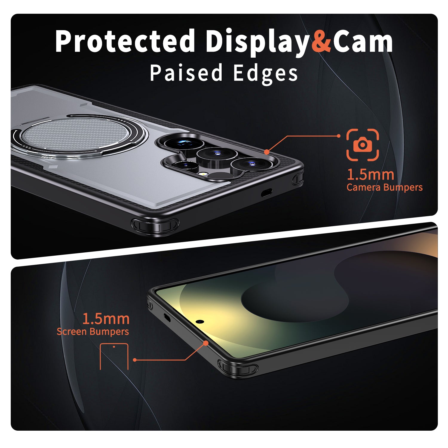 Magnetic Heat Dissipation Rubber Coating Structure Case for Samsung Galaxy S25 Ultra Wireless Charging Compatible Military Drop Protection Adjustable Kickstand Magnetic Metal 360 Degrees Ice Armour Cool Matte
