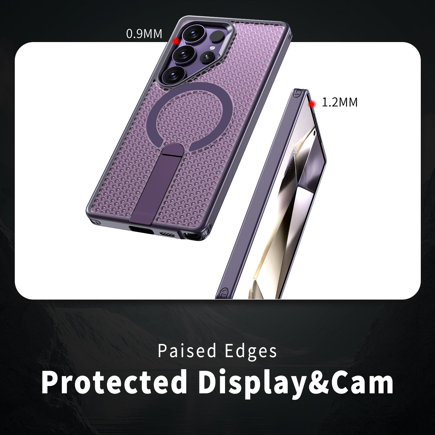 Samsung Galaxy S25 Ultra Magnetic Heat Dissipatio case for Samsung Galaxy, for Wireless Charging, Cooling Drop Protection, Adjustable Kickstand case, Ice Armour Cool Matte Material