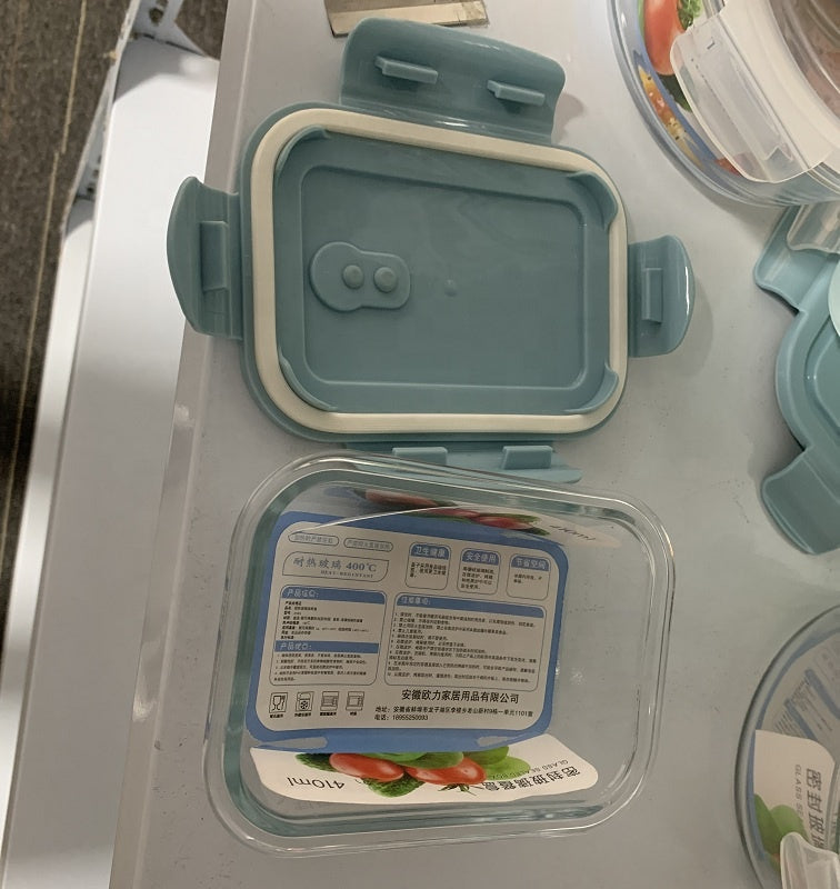 Freshkeeping bowl gift box set of three Food Grade Material Lunch Box Heat-resisting Glass Lunch Box Glassware Lunch Box for Officer and Adult