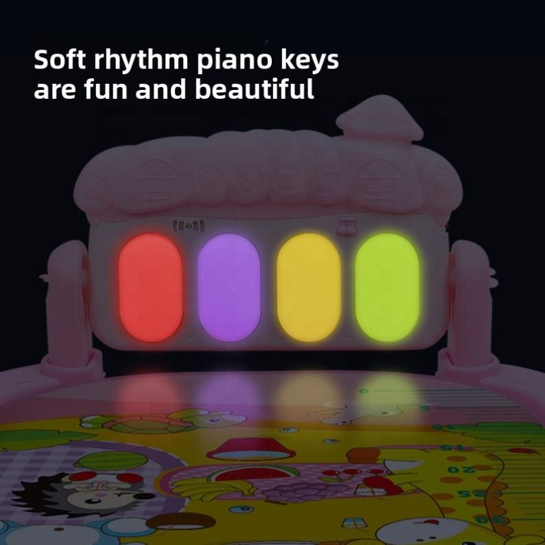 Multi-Functional Activity Fitness Sleeping Infants & Toddlers Baby Playmat Glow and Grow Kick & Play Piano Gym, Blue Musical Learning Toy with Developmental Activities for Newborns Babies 0+ Months