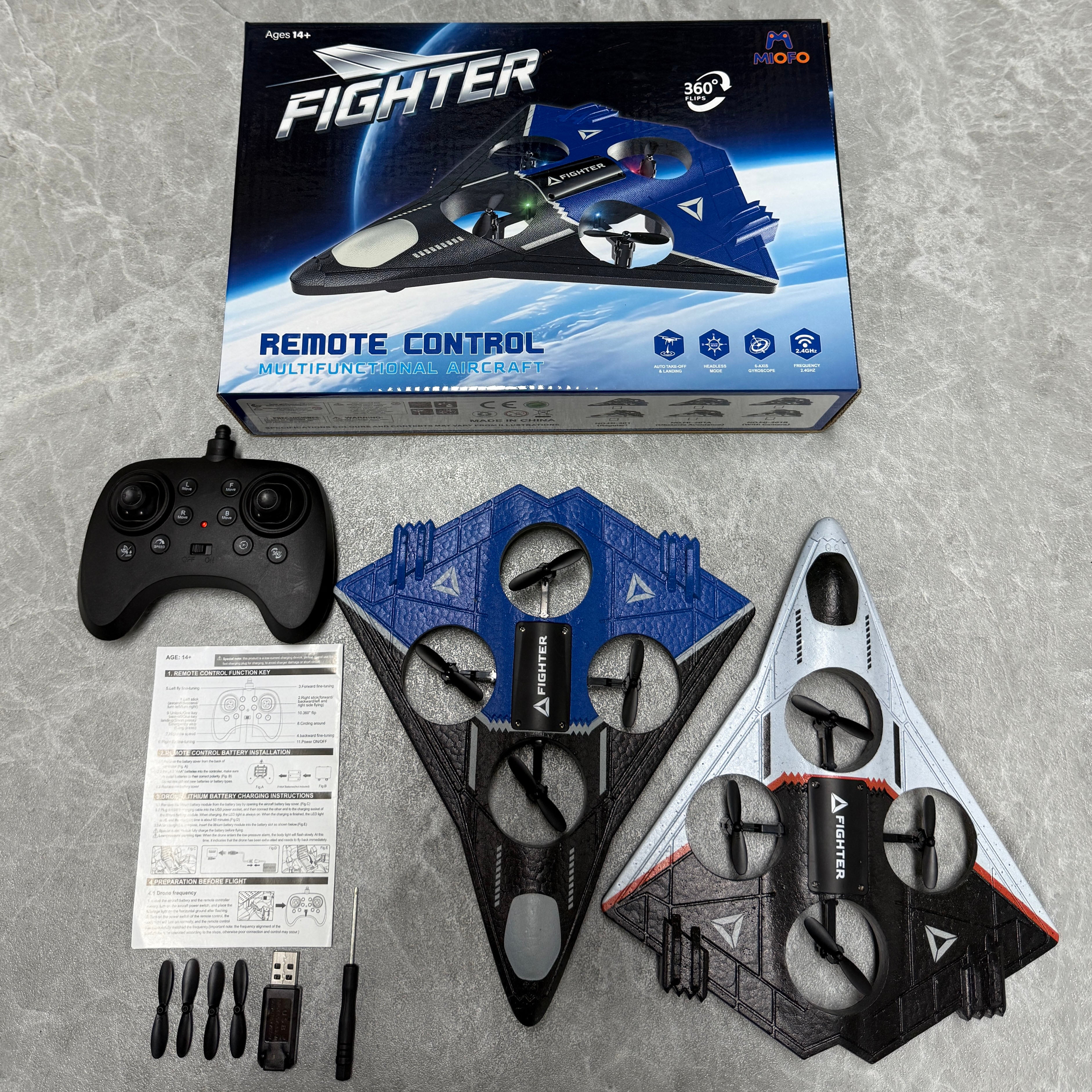 Aron Obstacle Avoidance Fly Jet Rc Plane 6-Axis Gyro Avion a Control Remote Avion De 360° Flip Helicopter RC Plane Fighter Jet with Light Rc Glider Jet Stunt Airplane Model Toys Drone Flight