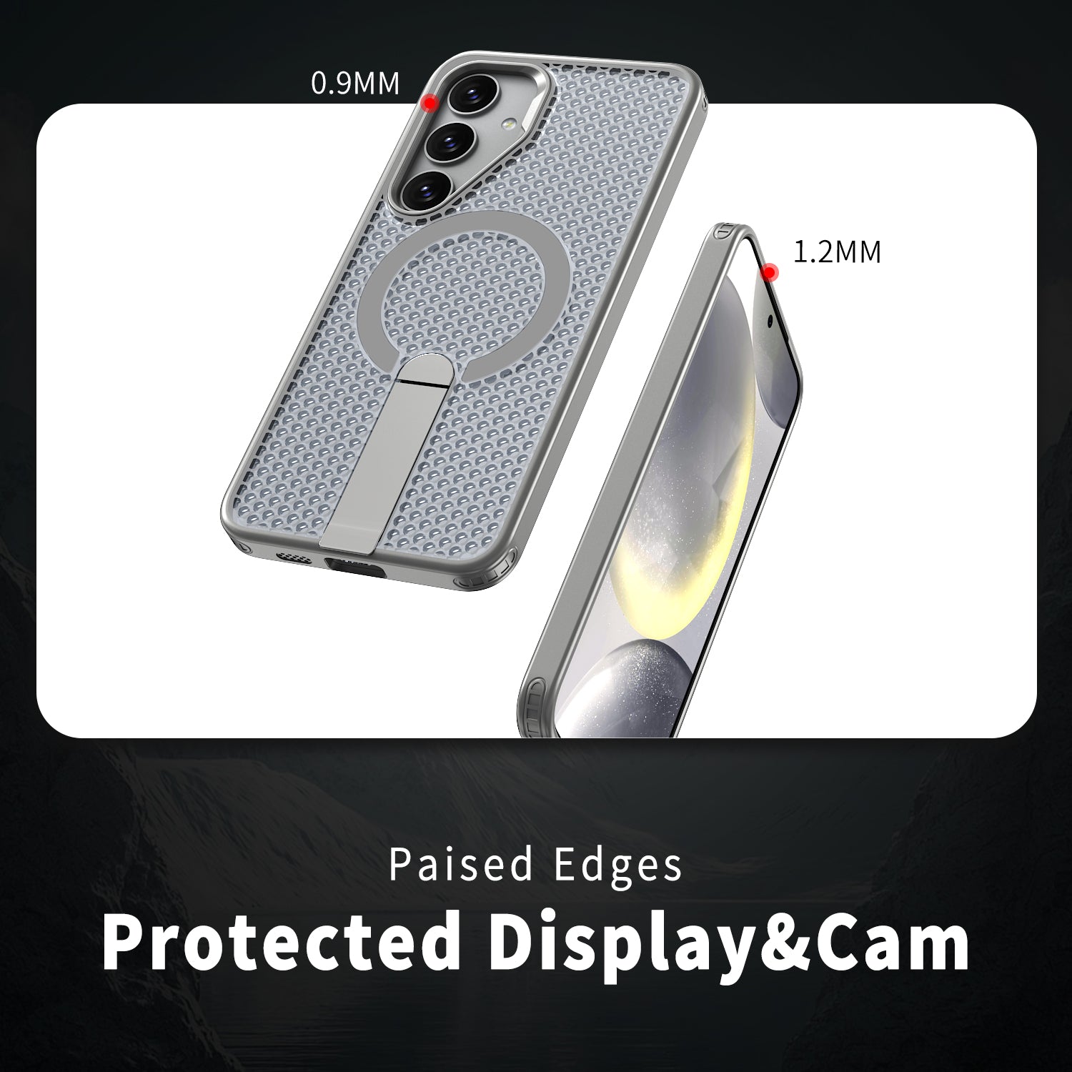 Samsung Galaxy S24 Magnetic Heat Dissipatio case for Samsung Galaxy, for Wireless Charging, Cooling Drop Protection, Adjustable Kickstand case, Ice Armour Cool Matte Material
