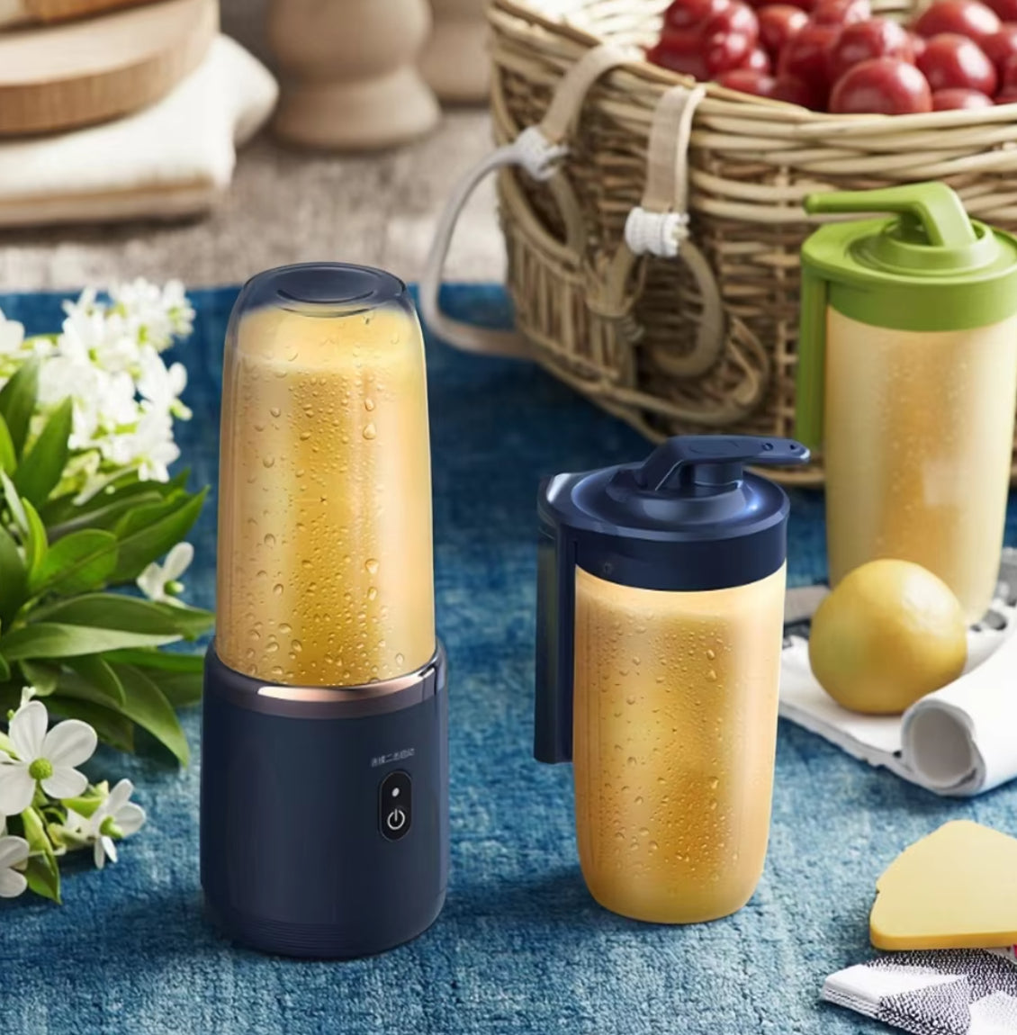 Portable Blender, Personal Blender USB Rchargeable, Mini Blender for Shakes and Smoothies, 400ML Portable Fruit Veggie Juicer Cup With 6 Blades and Travel Lid, Handheld Blender for Travel Gym Kitchen