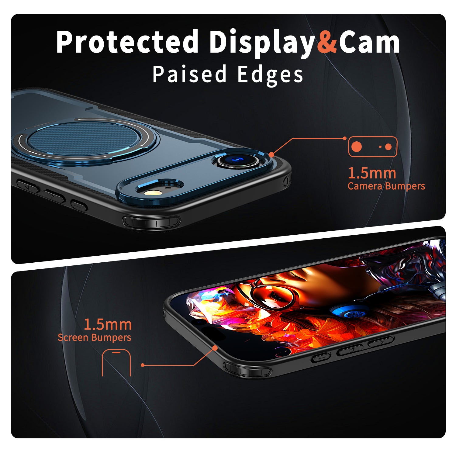 IPhone 17 Air High Precision Rubber Coating Structure Mobile Phone Bugs CSS Case Protection Shockproof Kickstand Magnetic Metal 360 Degrees Wireless Charging Case