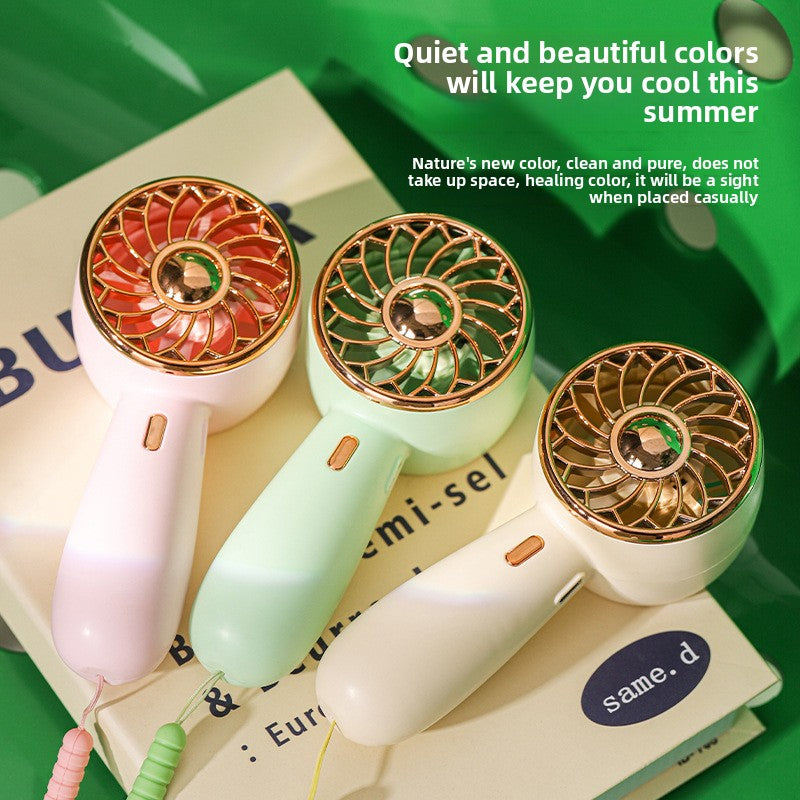 Mini Portable Fan Cute Handheld Battery Operated Lightweight Small Personal Fans with 3 Speeds and USB Rechargeable Eyelash Fan for Stylish Girl Kids Women Men Office Outdoor Travel Camping Students Children