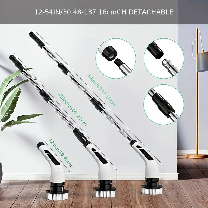Kitchen &amp; Bathroom Cleaning Made of Durable Plastic Powerful Nine-In-One Household Multi-Function Cross Electric Brush Set 9 Replaceable Brush Heads-90Mins Work Time, 5 Adjustable SPEED&nbsp;Bathroom Shower Bathtub Glass Car