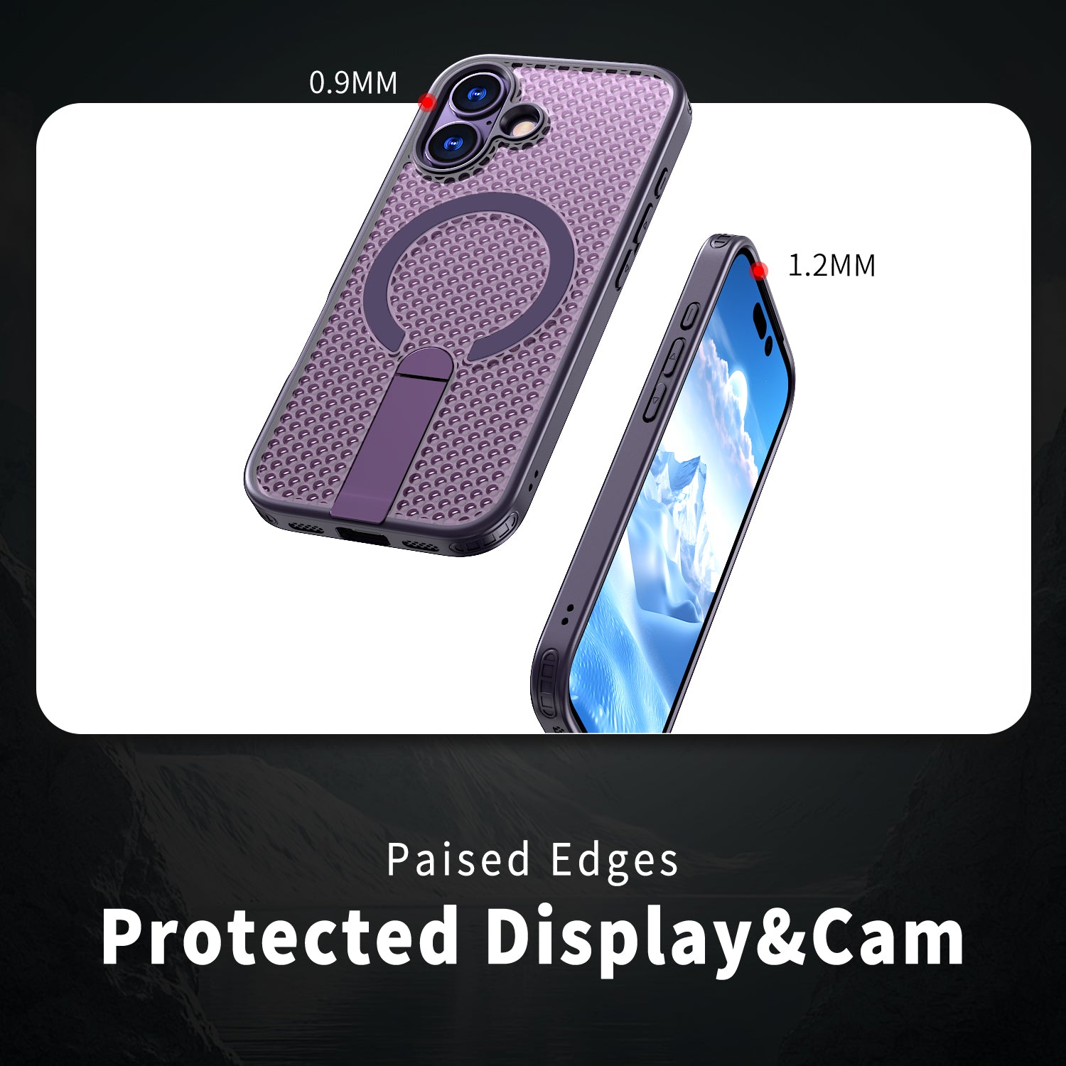 IPhone 17 High Precision Rubber Coating Structure Mobile Phone Bugs CSS Case Protection Shockproof Kickstand Magnetic Metal 360 Degrees Wireless Charging Case