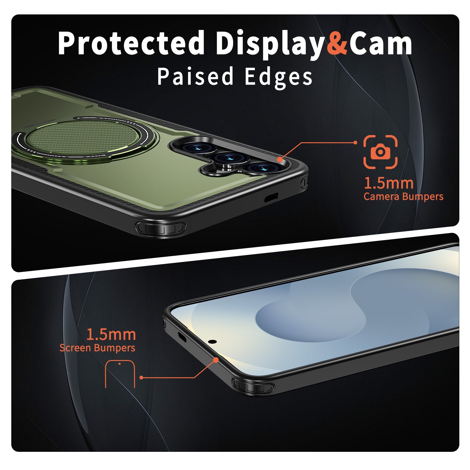 Magnetic Heat Dissipation Rubber Coating Structure Case for Samsung Galaxy S24 Plus Wireless Charging Compatible Military Drop Protection Adjustable Kickstand Magnetic Metal 360 Degrees Ice Armour Cool Matte