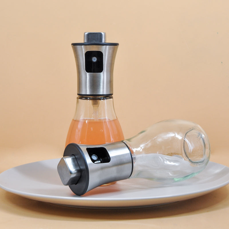 470ml Olive Oil Sprayer, Stainless Steel Oil Sprayer For Cooking, Food Grade Pressurized Oil Mister Portable Glass Oil Sprayer For Barbecue/Salad Making/Baking/Frying (Stainless steel oil spray can 470ml)