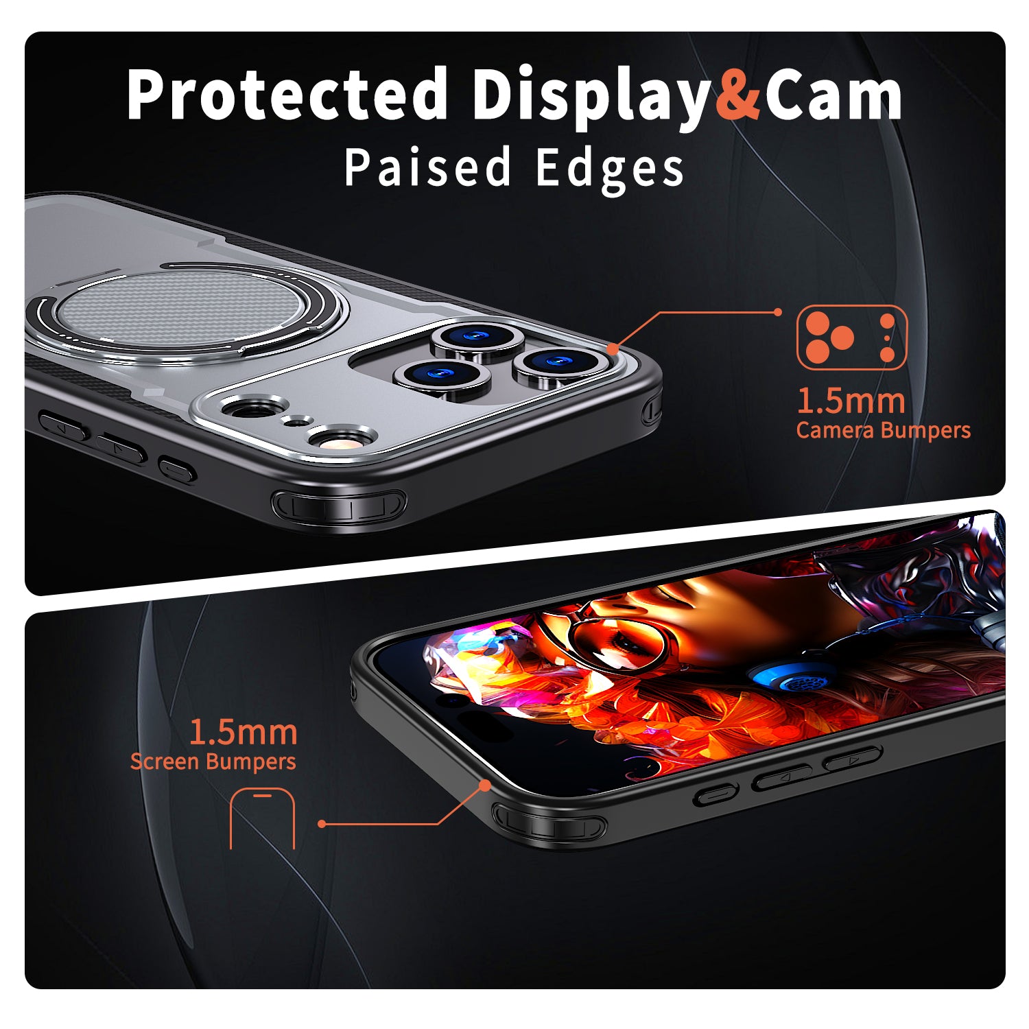 IPhone 17 Pro Max High Precision Rubber Coating Structure Mobile Phone Bugs CSS Case Protection Shockproof Kickstand Magnetic Metal 360 Degrees Wireless Charging Case