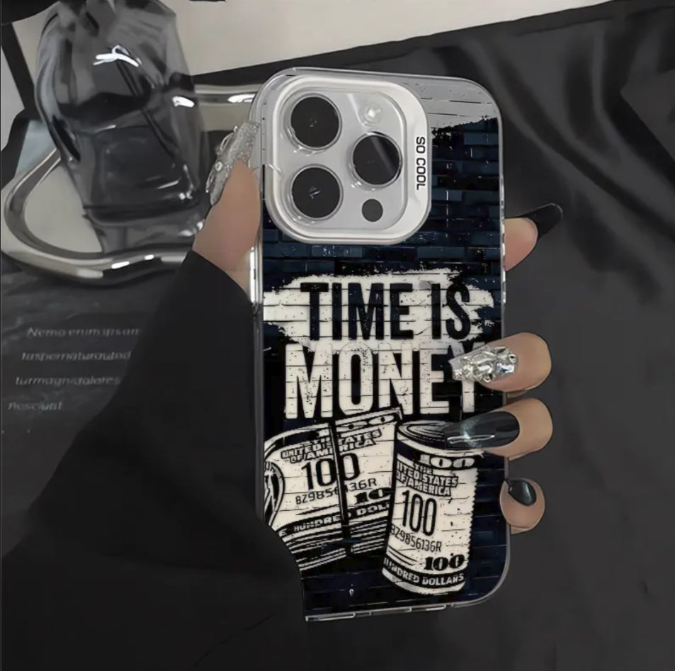 Time Is Money Business Style Shockproof Phone Case for Samsung Galaxy Series (S25 Ultra, S25 Ultra, A33 And A55)
