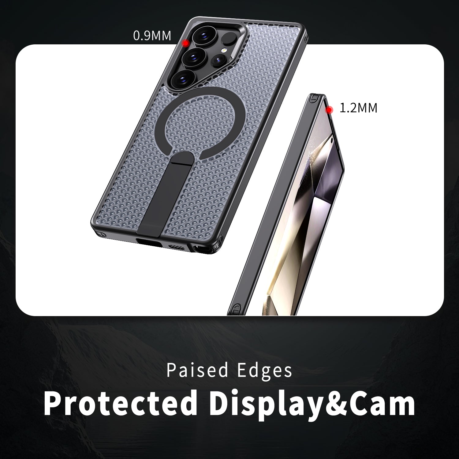 Samsung Galaxy S24 Ultra Magnetic Heat Dissipatio case for Samsung Galaxy, for Wireless Charging, Cooling Drop Protection, Adjustable Kickstand case, Ice Armour Cool Matte Material