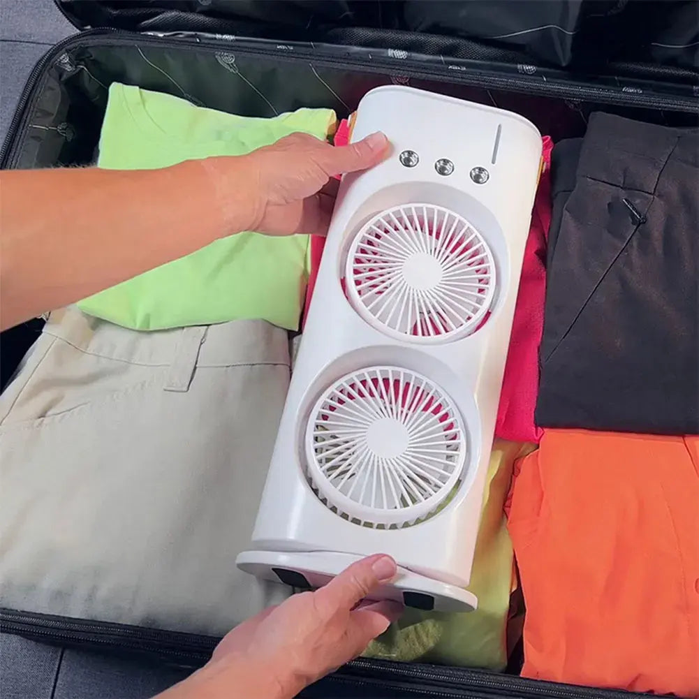 New Double-ended Fan 3 Speeds Air Conditioner Portable Cooling Air Three-ended 400ml Capacity Spray Fan With Night Light