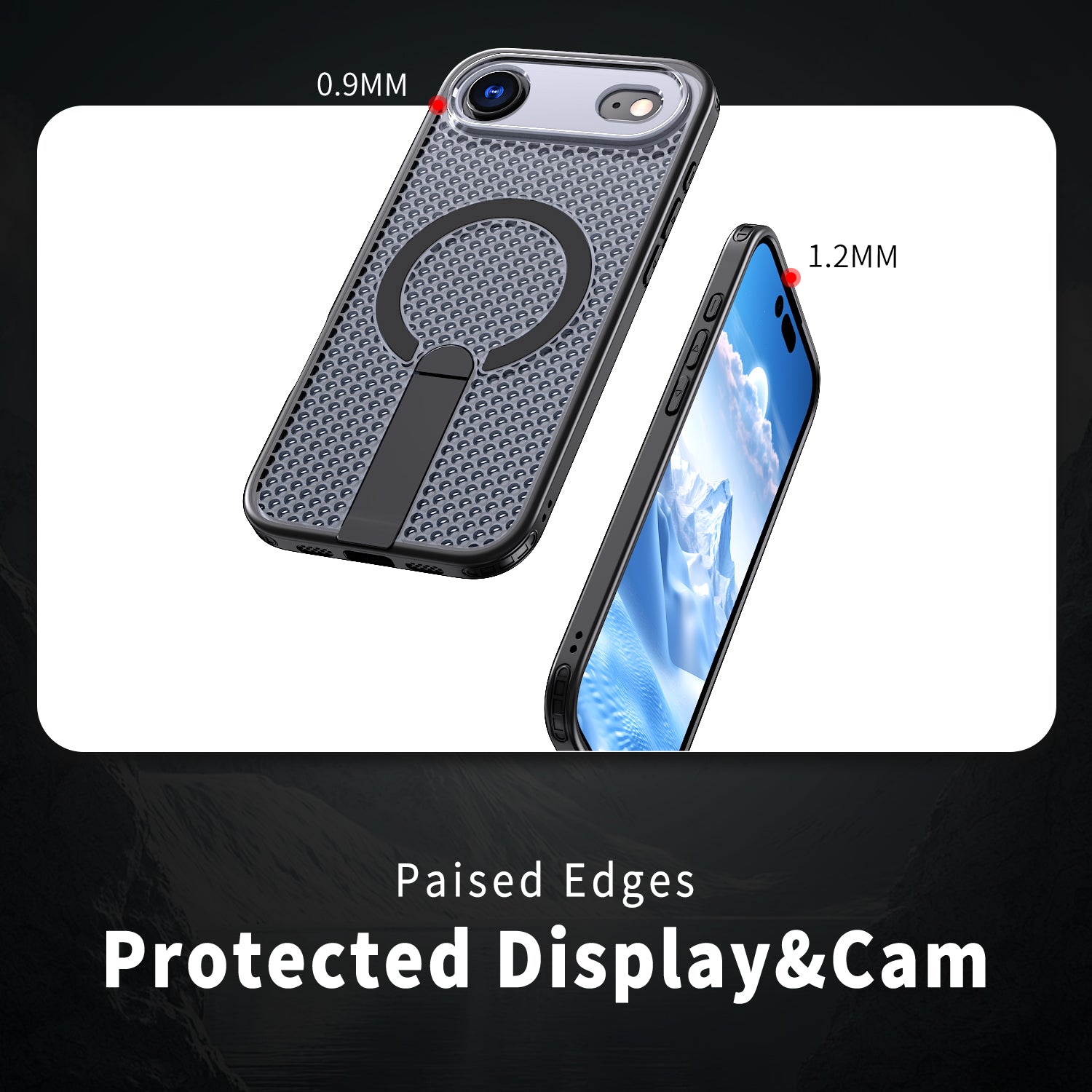 IPhone 17 Air High Precision Rubber Coating Structure Mobile Phone Bugs CSS Case Protection Shockproof Kickstand Magnetic Metal 360 Degrees Wireless Charging Case