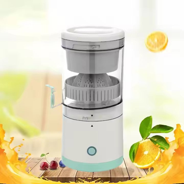 Electric Juicer Rechargeable - Citrus Machines with USB and Cleaning Brush Portable for Orange, Lemon, Grapefruit White + Green 9.4 * 4.4 * 5.4 inches