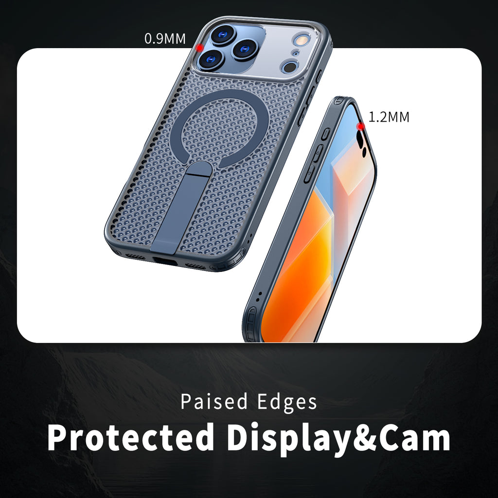 IPhone 17 Pro Max High Precision Rubber Coating Structure Mobile Phone Bugs CSS Case Protection Shockproof Kickstand Magnetic Metal 360 Degrees Wireless Charging Case