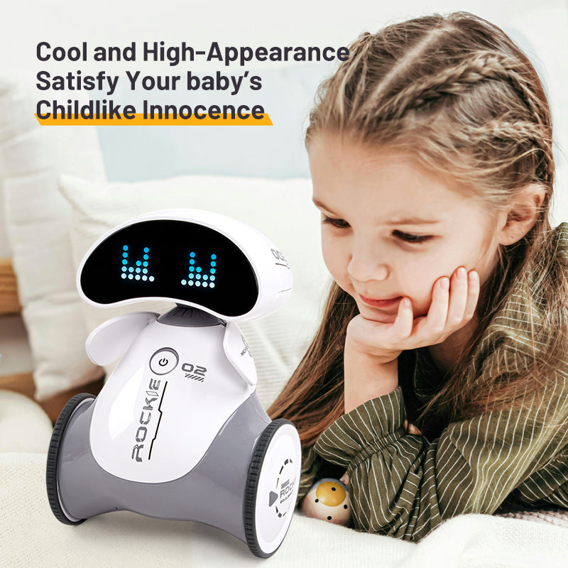 Mini Smart Robot Toy for Kids, Interactive Voice & Music Dancing Robot with Remote Control, Talking AI Companion Toy with Lights & Sound, Educational Electronic Toy Gift for Boys & Girls