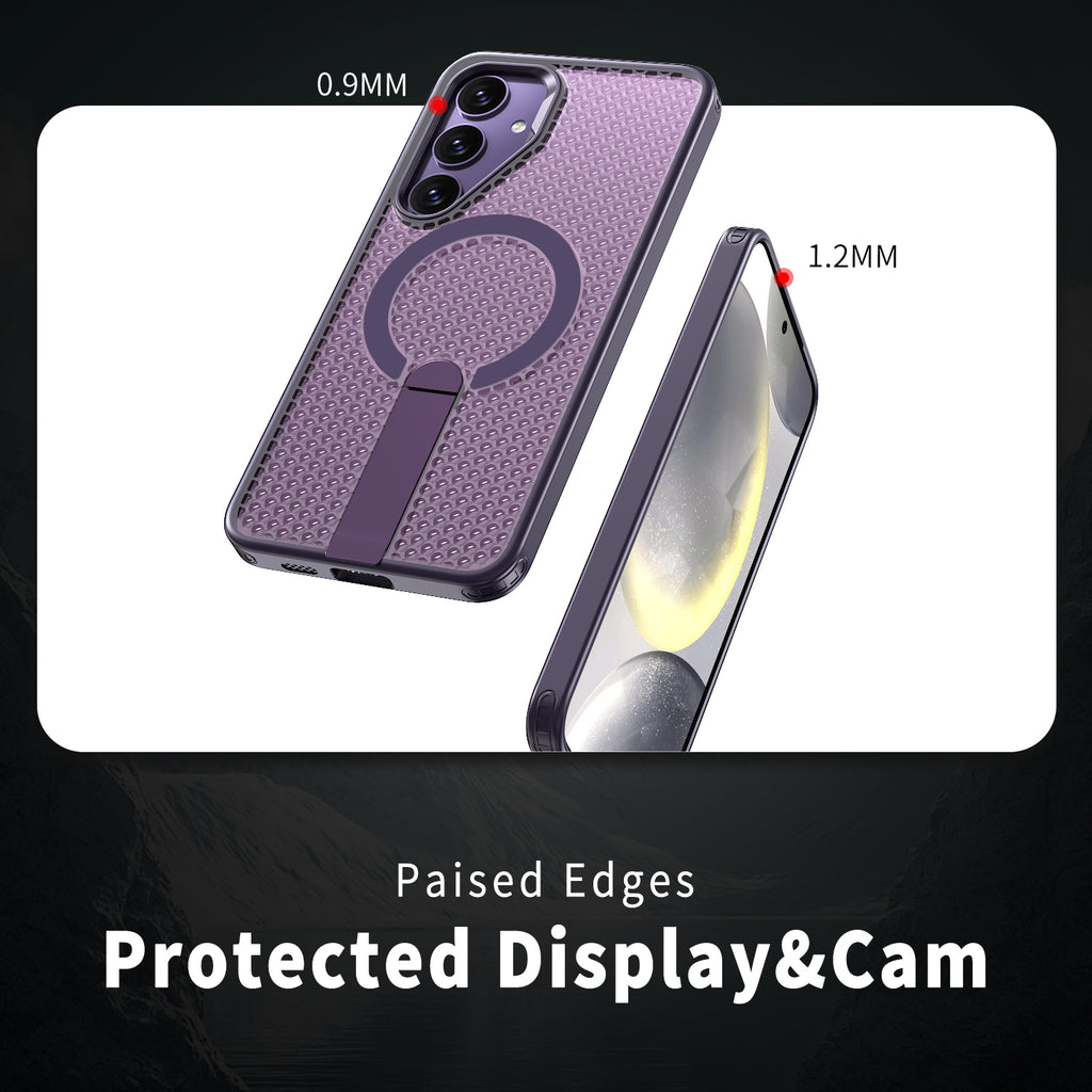 Samsung Galaxy S24 Plus Magnetic Heat Dissipatio case for Samsung Galaxy, for Wireless Charging, Cooling Drop Protection, Adjustable Kickstand case, Ice Armour Cool Matte Material