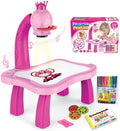 Lighting Educational Drawing Projector Painting Table for Kids Magnetic Writing & Drawing Kits for Kids Ages 3-8 with Music Pencils Crayons Scrapbook Sticker Book Unicorn Stickers Perfect Toys