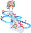 Santa Climbing Toy, Santa Claus Electric Track Slide Early Education Toys for Automatic Stairs,Playful Santa Race Game, Christmas Roller Climbing Toys with LED Light and Music for Toddlers Boys Girls