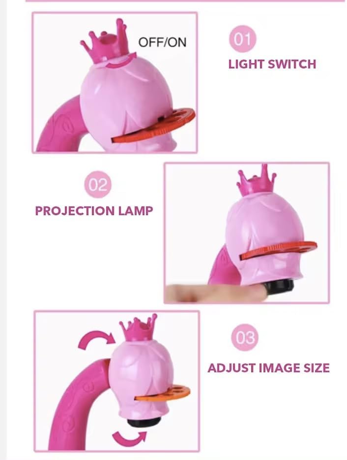 Lighting Educational Drawing Projector Painting Table for Kids Magnetic Writing & Drawing Kits for Kids Ages 3-8 with Music Pencils Crayons Scrapbook Sticker Book Unicorn Stickers Perfect Toys