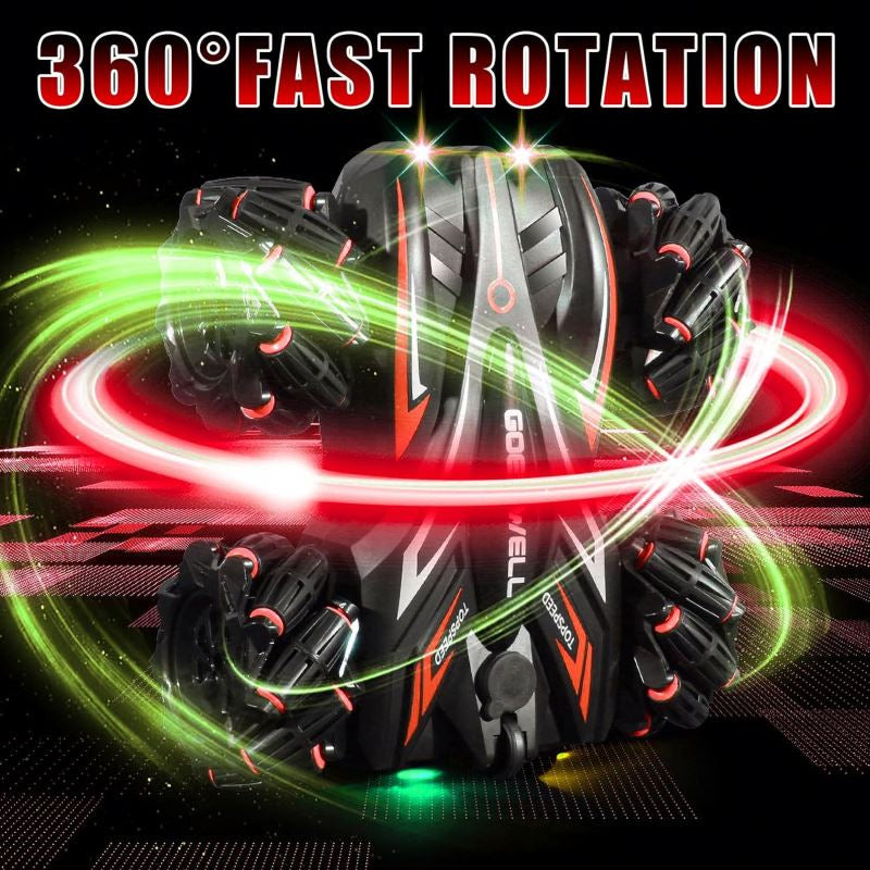 Double-Sided RC Stunt Car with Gesture Control, 360° Rotating Drift Car Toy with Dual Spray Mist, Remote Control Off-Road Vehicle, All-Terrain Flipping Car for Kids Boys & Girls