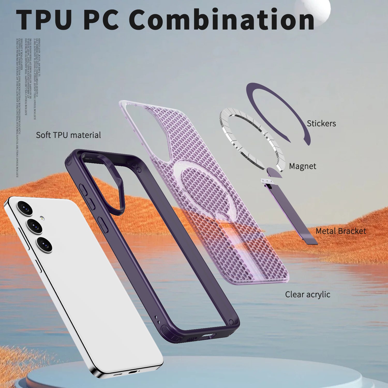 Samsung Galaxy S24 Plus Magnetic Heat Dissipatio case for Samsung Galaxy, for Wireless Charging, Cooling Drop Protection, Adjustable Kickstand case, Ice Armour Cool Matte Material