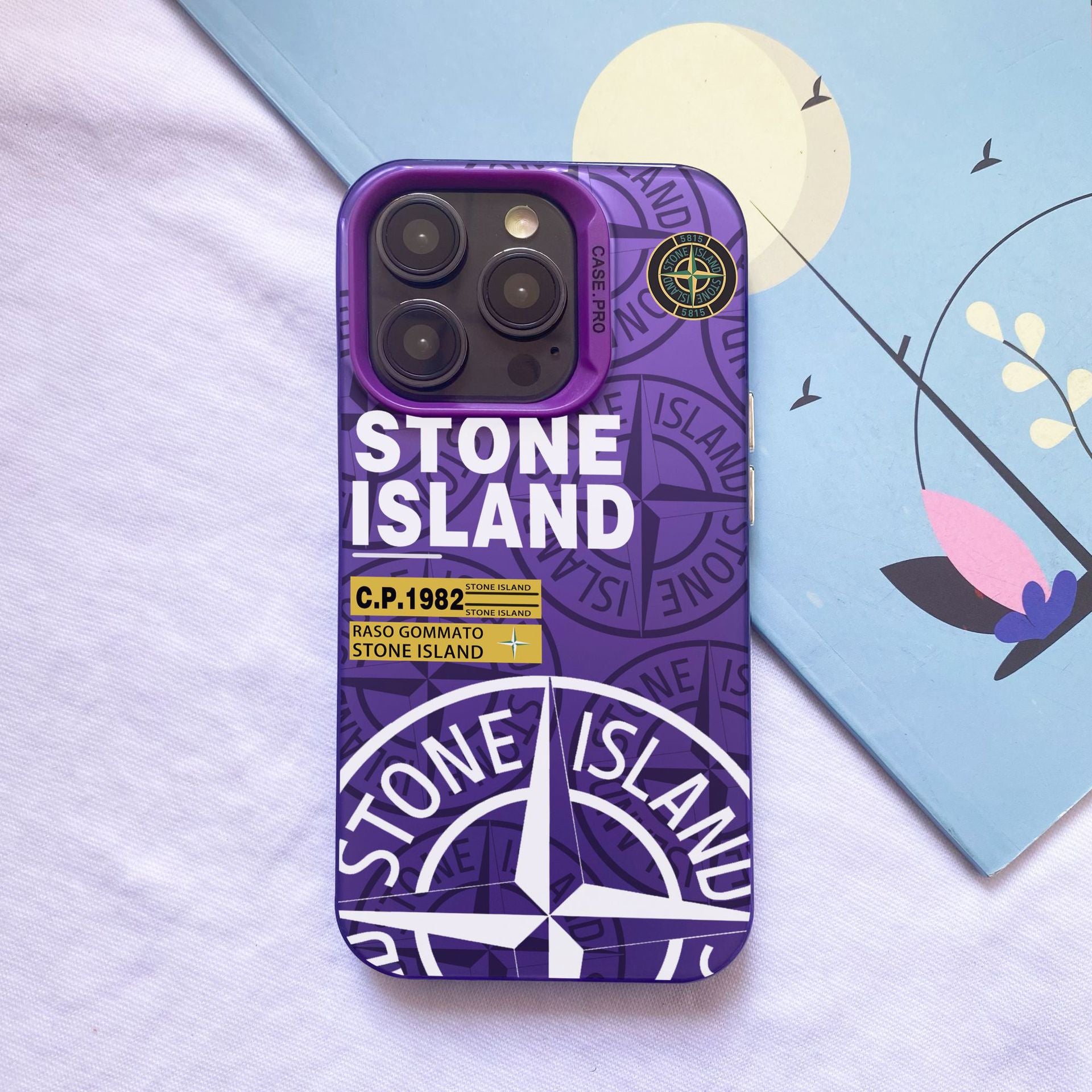 Fashion Colorful Stone Island Shockproof PC Label IMD Mobile Phone Case for iPhone 16 Plus / 16 Pro / 16 Pro Max case